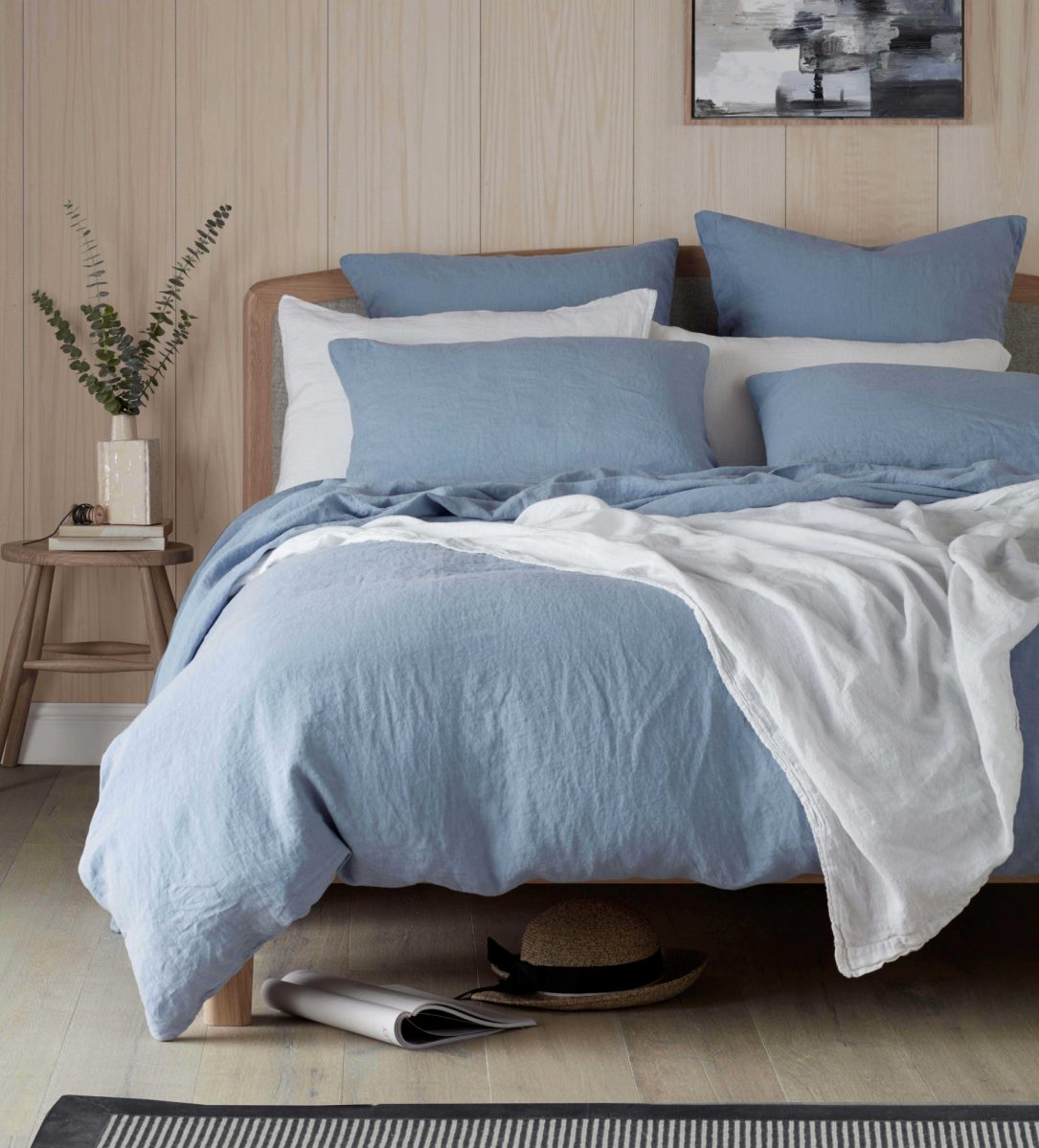 Powder Blue 100 Linen Bed Linen Secret Linen Store