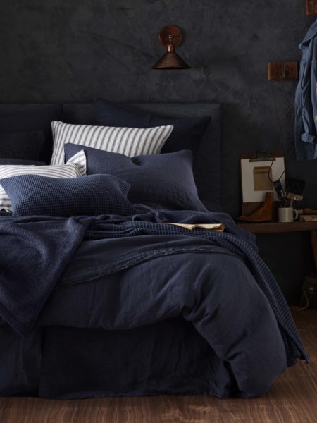Navy Blue 100% Linen Bed Linen