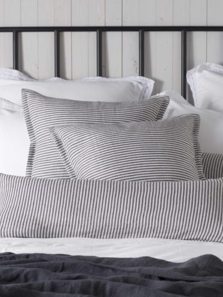 Sally Stripe Grey Cushion Cover