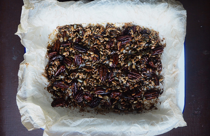 Roasted Nuts on a Baking Tray Roasted Nuts on a Baking Tray