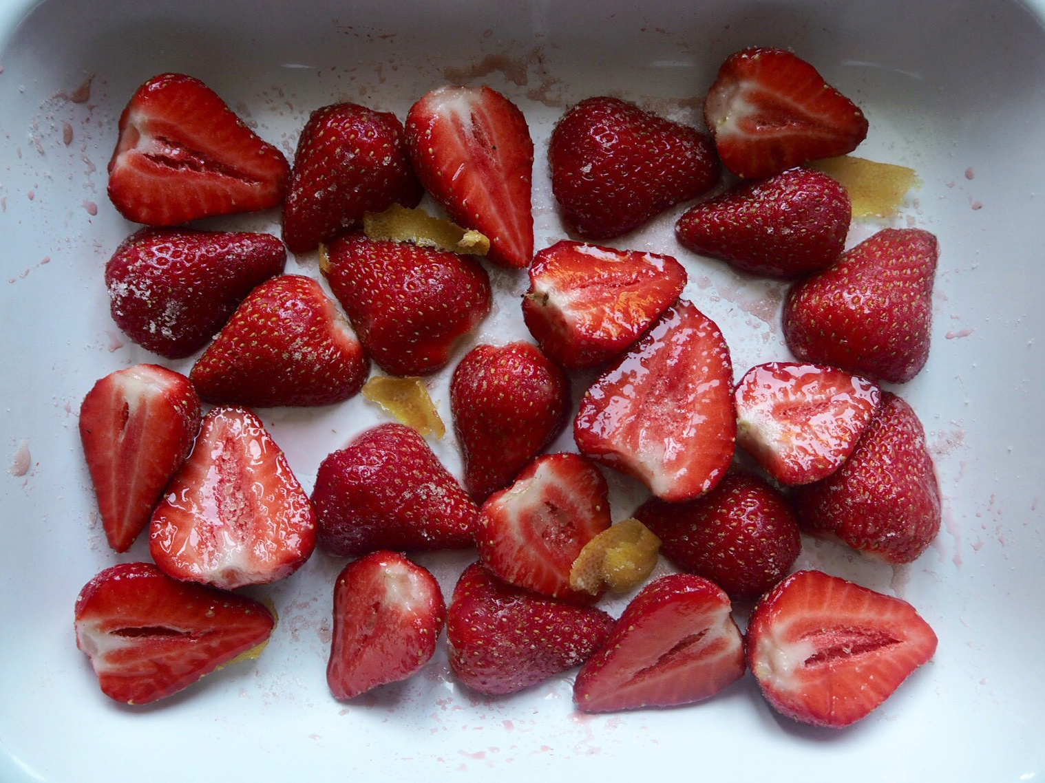 Strawberries Coated with Sugar and Lemon Zest Strawberries Coated with Sugar and Lemon Zest