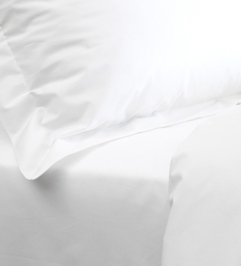 White Cotton Percale Euro Size Fitted 