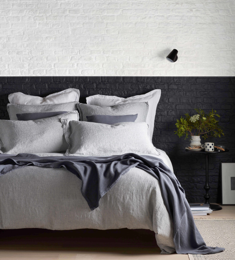 Sid Stripe French Blue Bed Linen Secret Linen Store