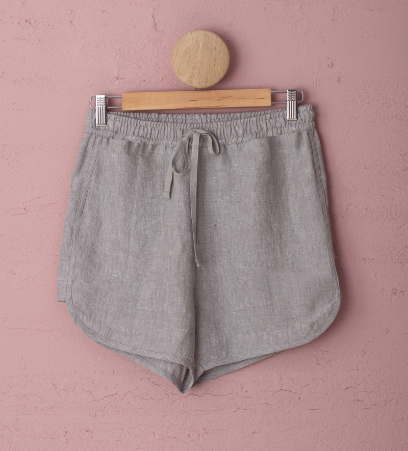 Ella Flint Grey Linen Pyjama Shorts 