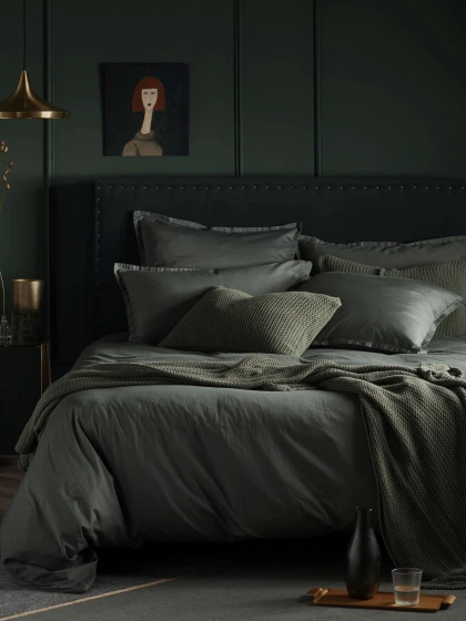 Olive Green Super Soft Cotton Fitted Sheet Secret Linen Olive Green Super Soft Cotton Fitted, Light Olive Green Bed Sheets
